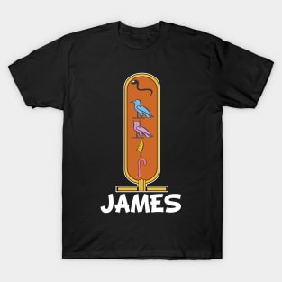 JAMES-American names in hieroglyphic letters-James, name in a Pharaonic Khartouch-Hieroglyphic pharaonic names T-Shirt